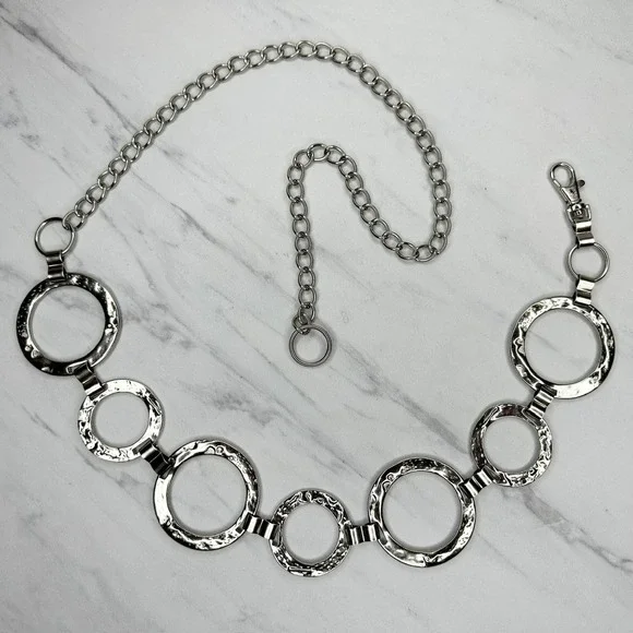Unbranded | Accessories | Chunky Hammered Metal Hoop Silver  display picture 2